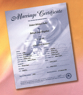[Special wedding certificate]